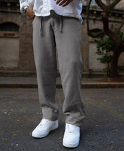 Grey Regular Fit Crinkled Trousers