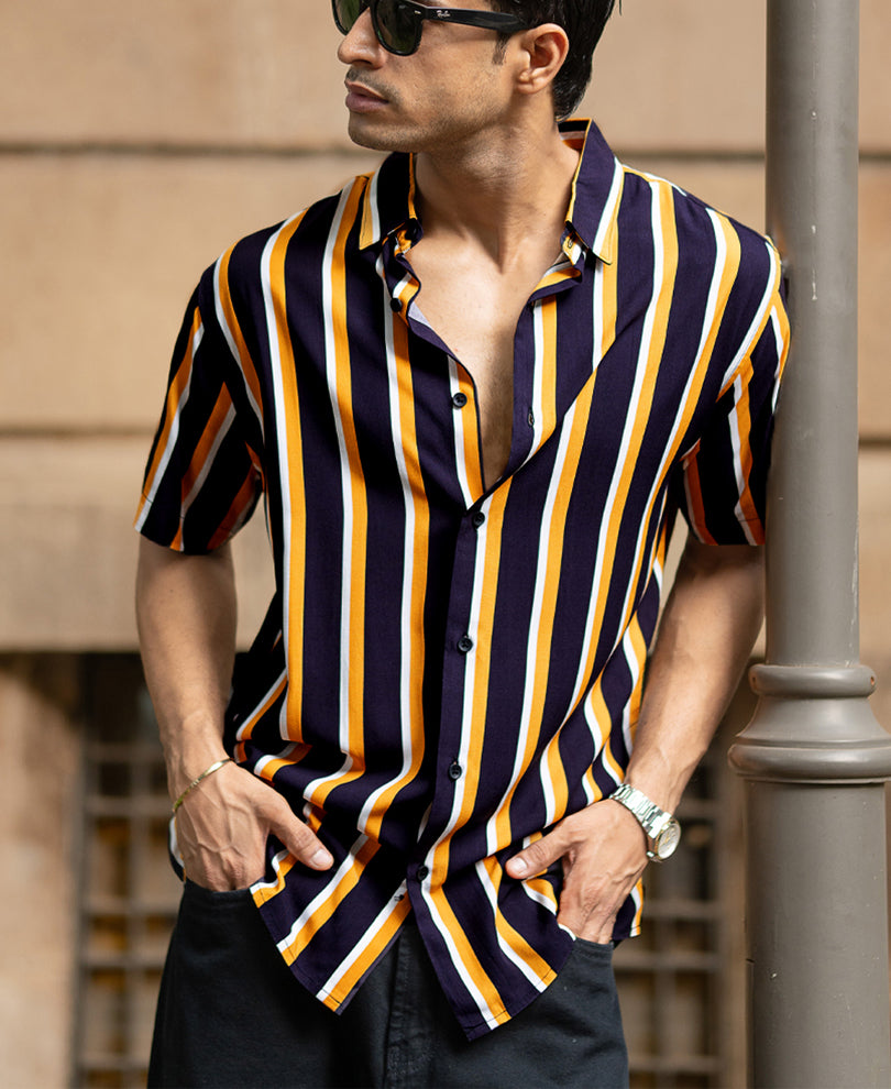 Multicolour Lightweight Striped Shirt.