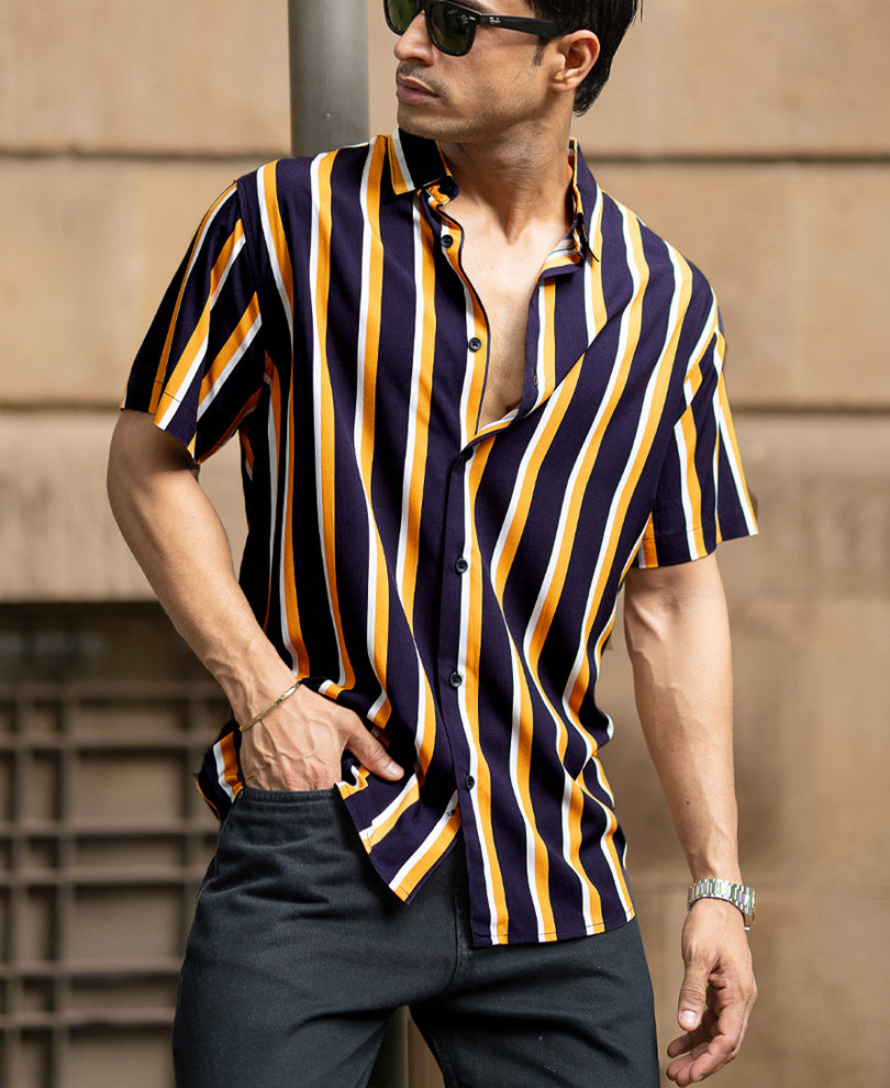 Multicolour Lightweight Striped Shirt.