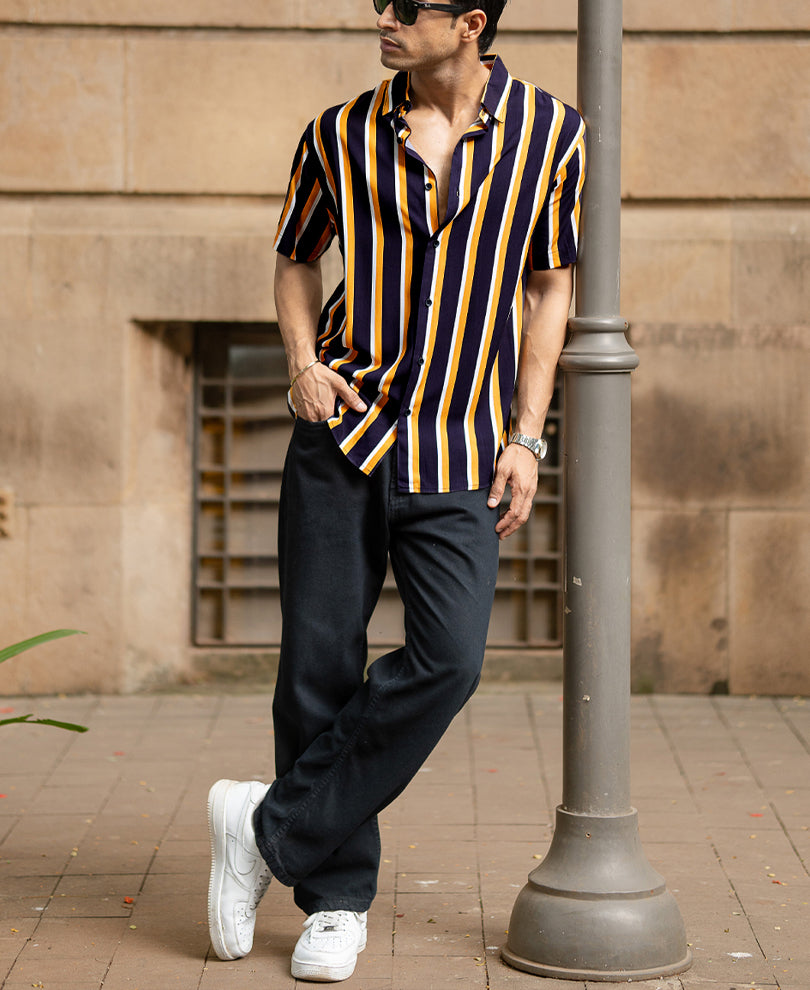 Multicolour Lightweight Striped Shirt.