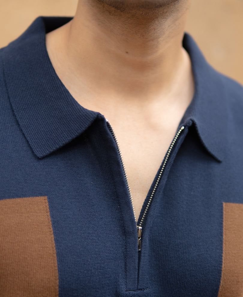 Multicolour Striped Polo T-Shirt.