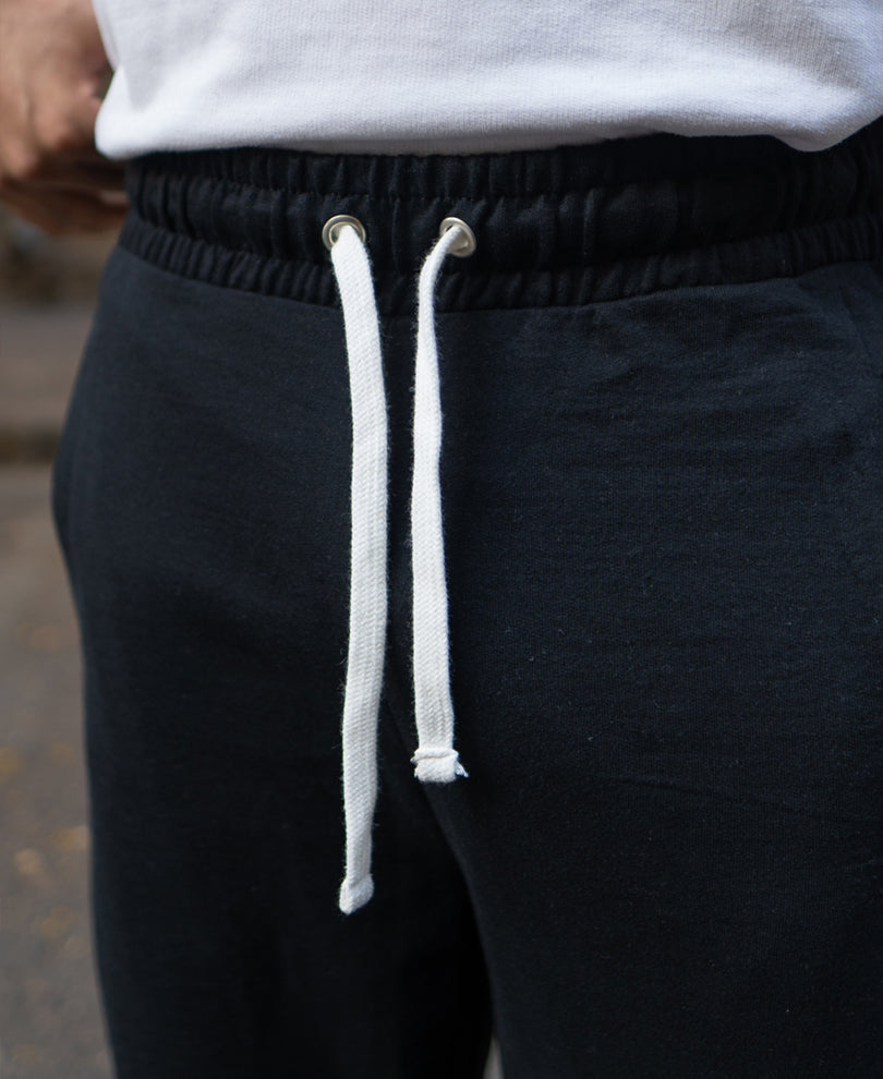 Black Trackpant With Contrast Patch.