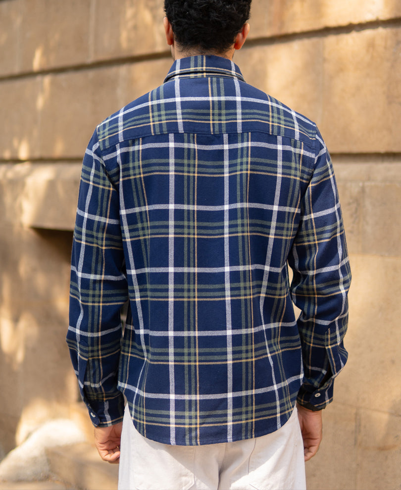 Navy Checks Shirt.
