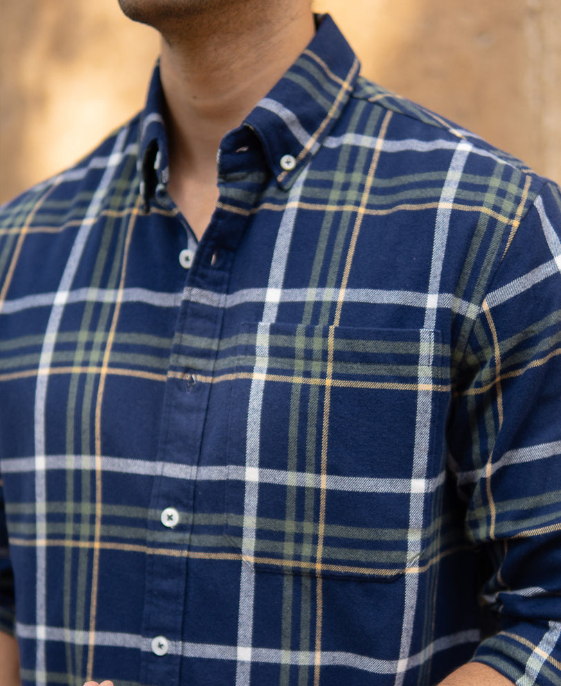 Navy Checks Shirt.