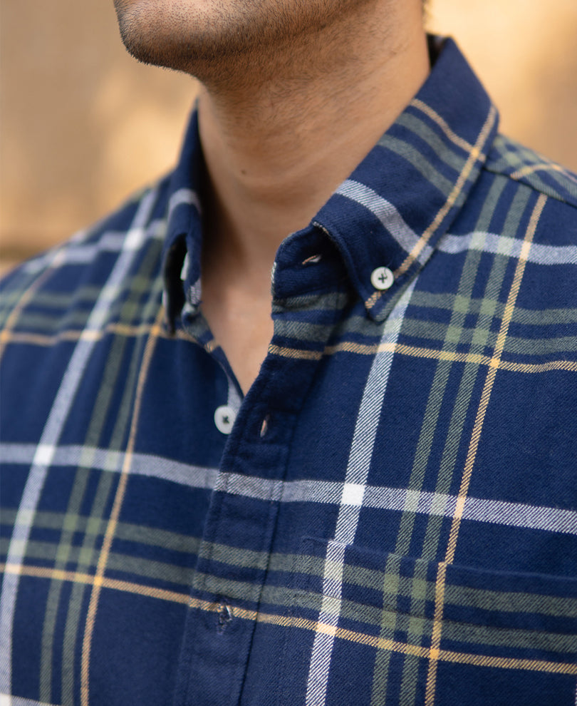 Navy Checks Shirt.
