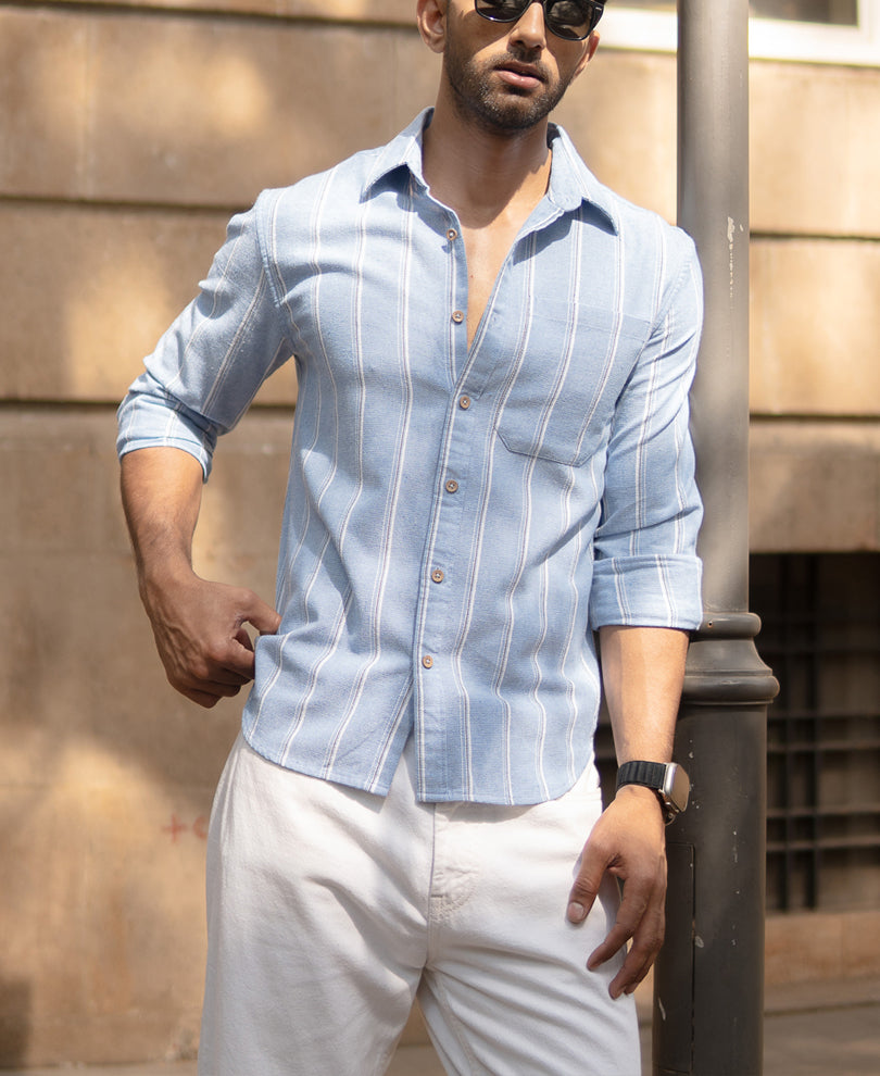 Blue Striped Shirt.