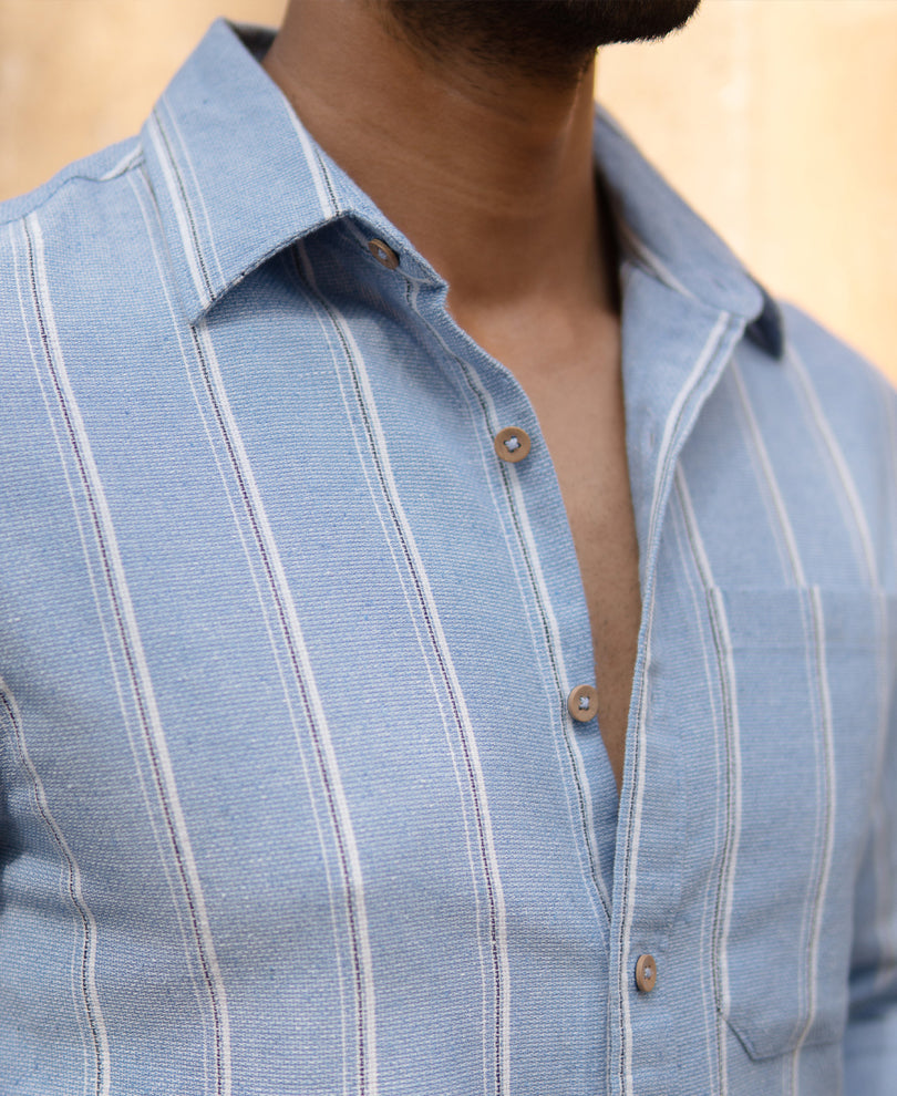Blue Striped Shirt.