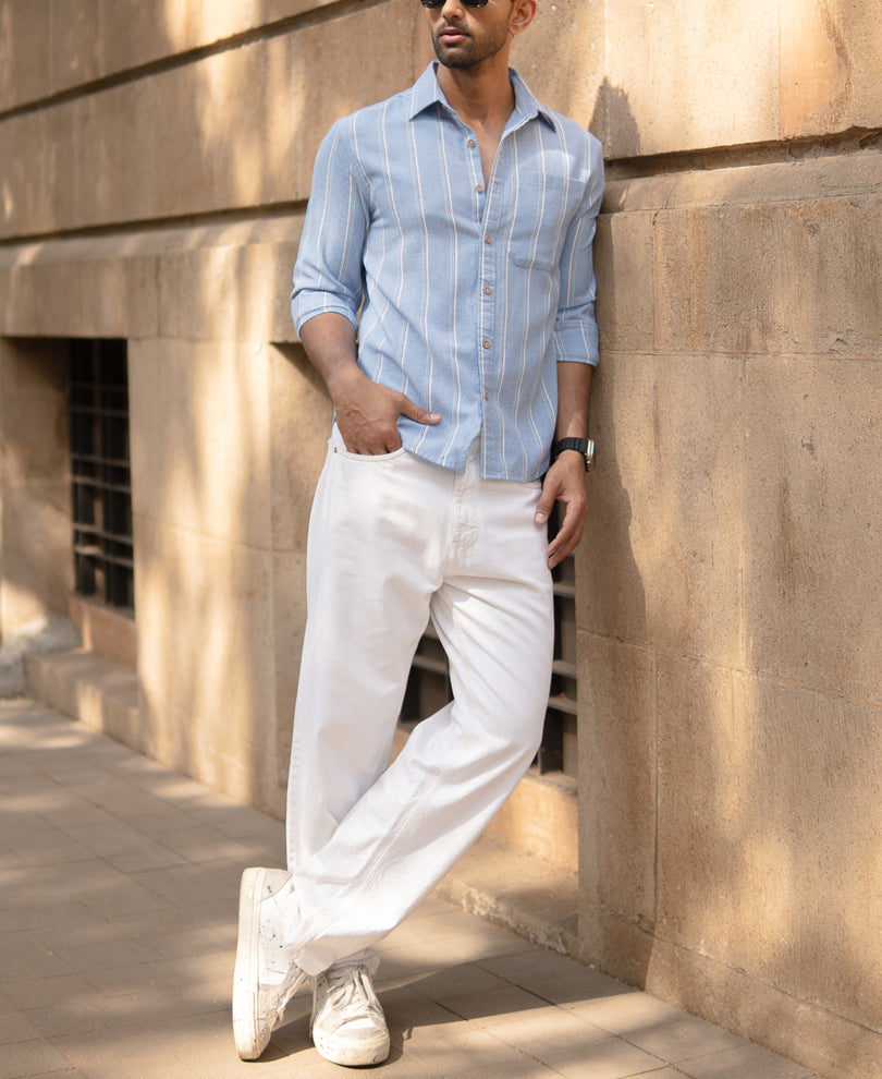 Blue Striped Shirt.