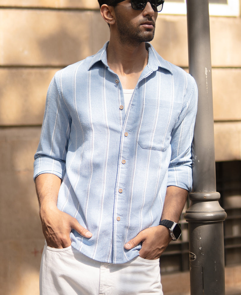 Blue Striped Shirt.