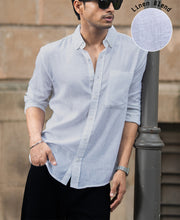 White Linen Blend Shirt.