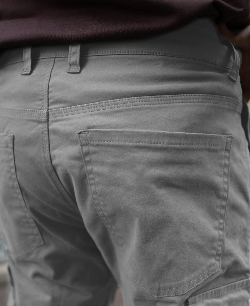 Grey Cotton Cargo Pants.