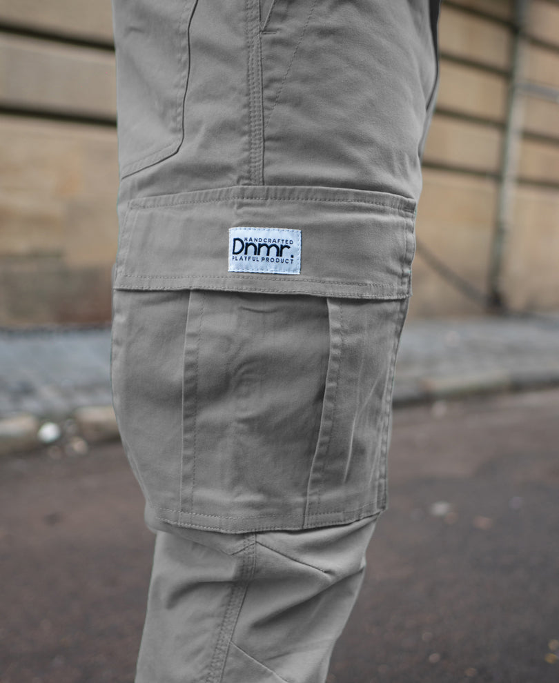 Grey Cotton Cargo Pants.
