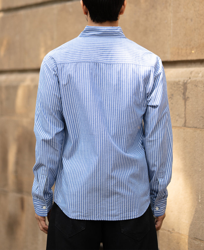 Blue Lightweight Striped Shirt.
