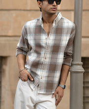 Light Brown Checks Shirt.