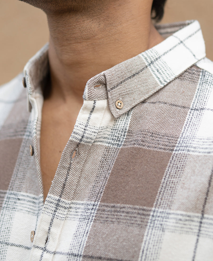 Light Brown Checks Shirt.