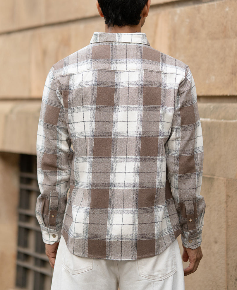 Light Brown Checks Shirt.
