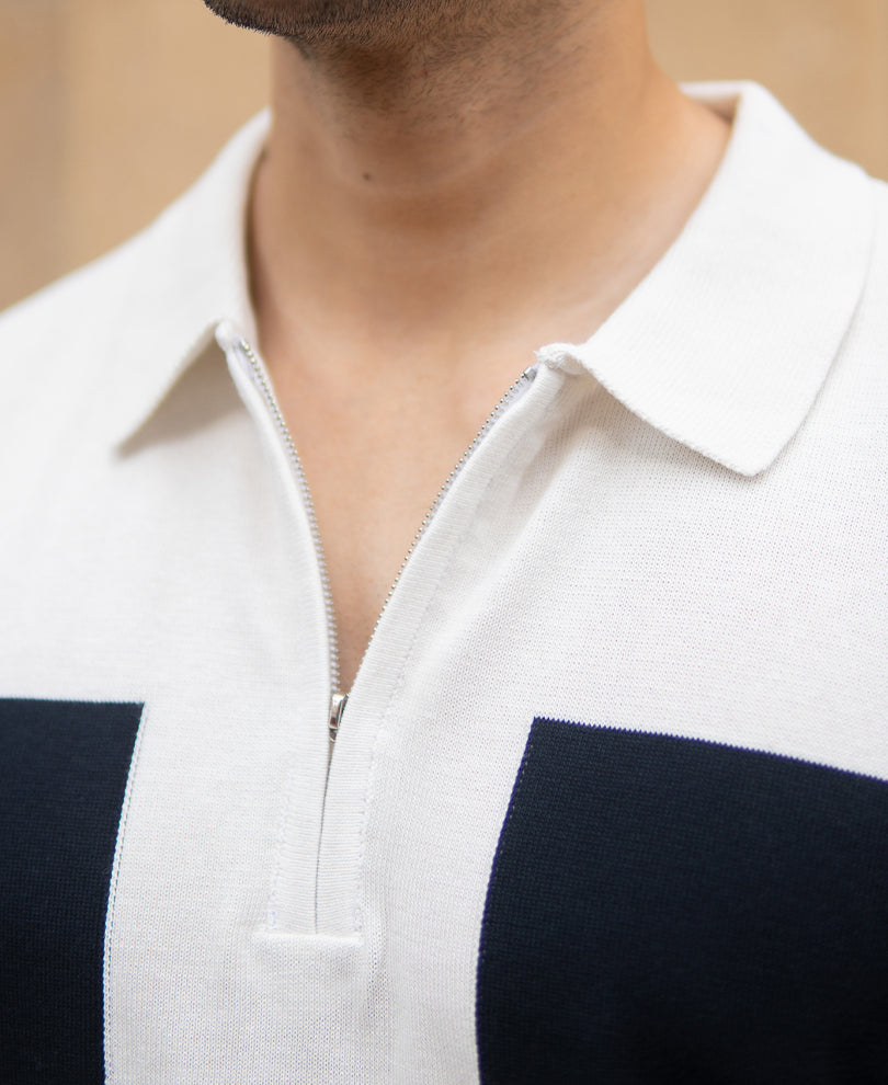Navy Colour Block T-Shirt.