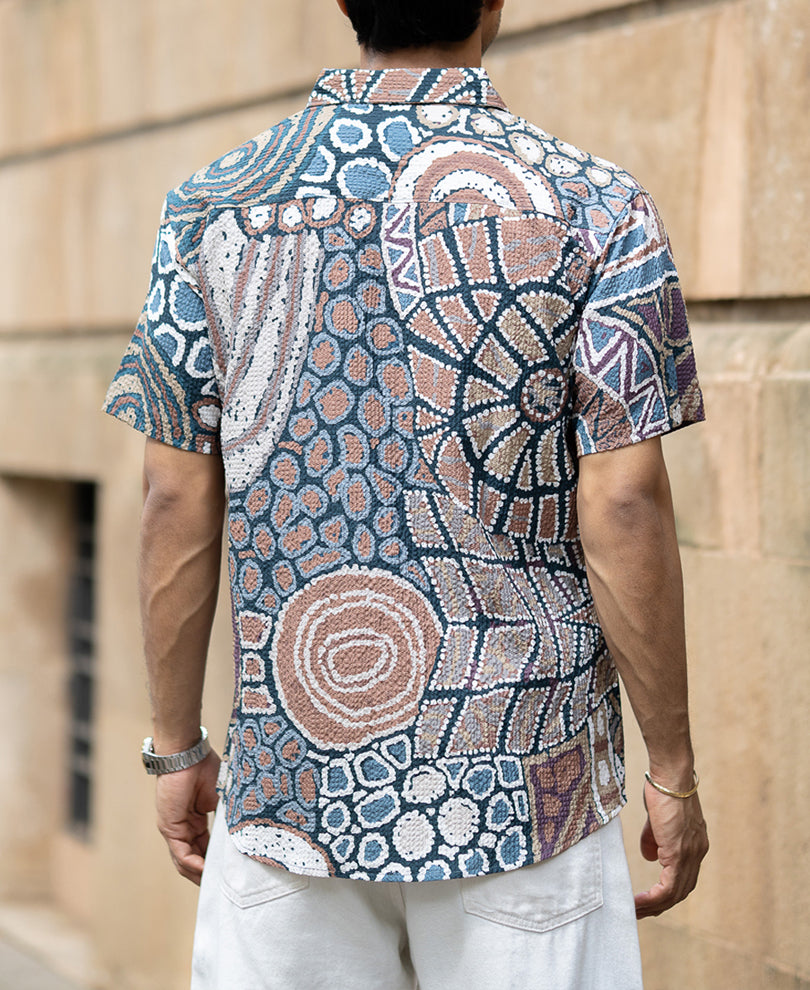 Multicolour Abstract Structured Print Shirt.