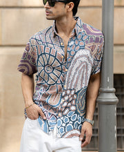 Multicolour Abstract Structured Print Shirt.