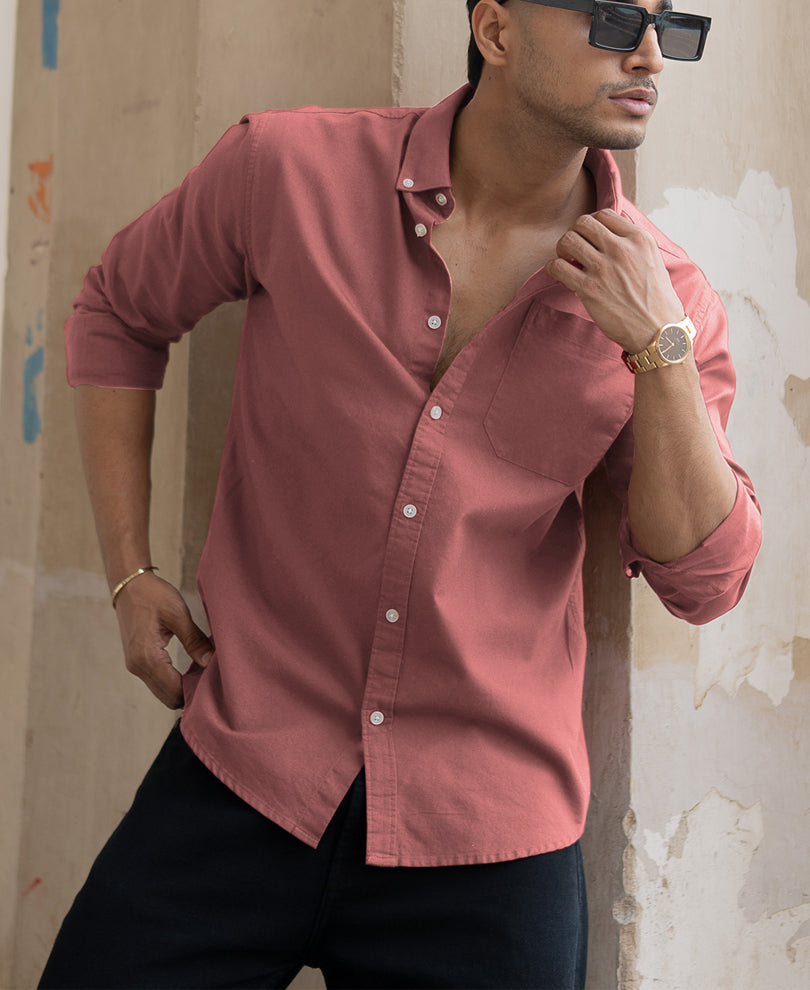 Dusty Rose Lightweight Cotton Shirt.