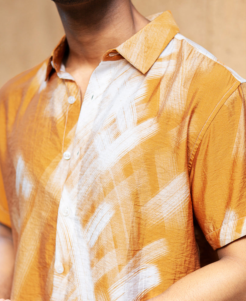 Butterscotch Abstract Print Shirt.