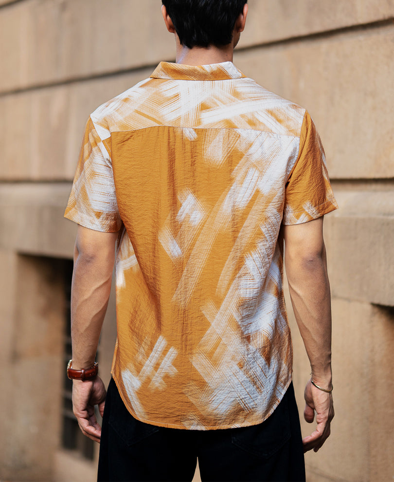 Butterscotch Abstract Print Shirt.