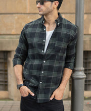 Dark Green Checks Lightweight Shirt.