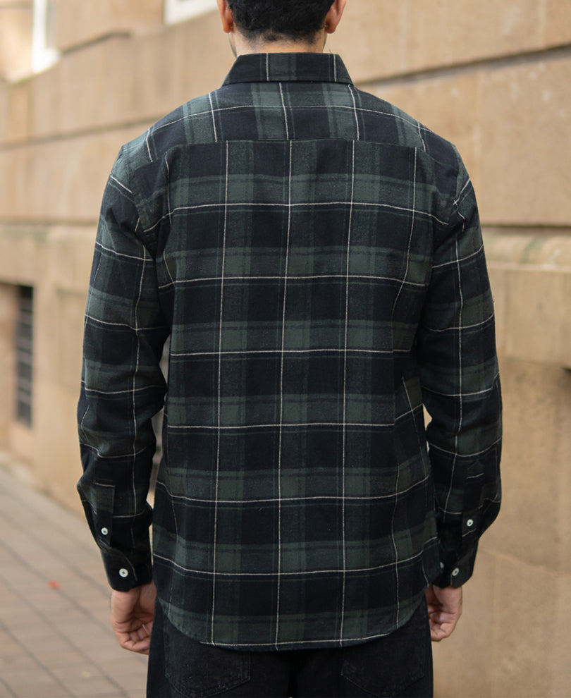Dark Green Checks Lightweight Shirt.