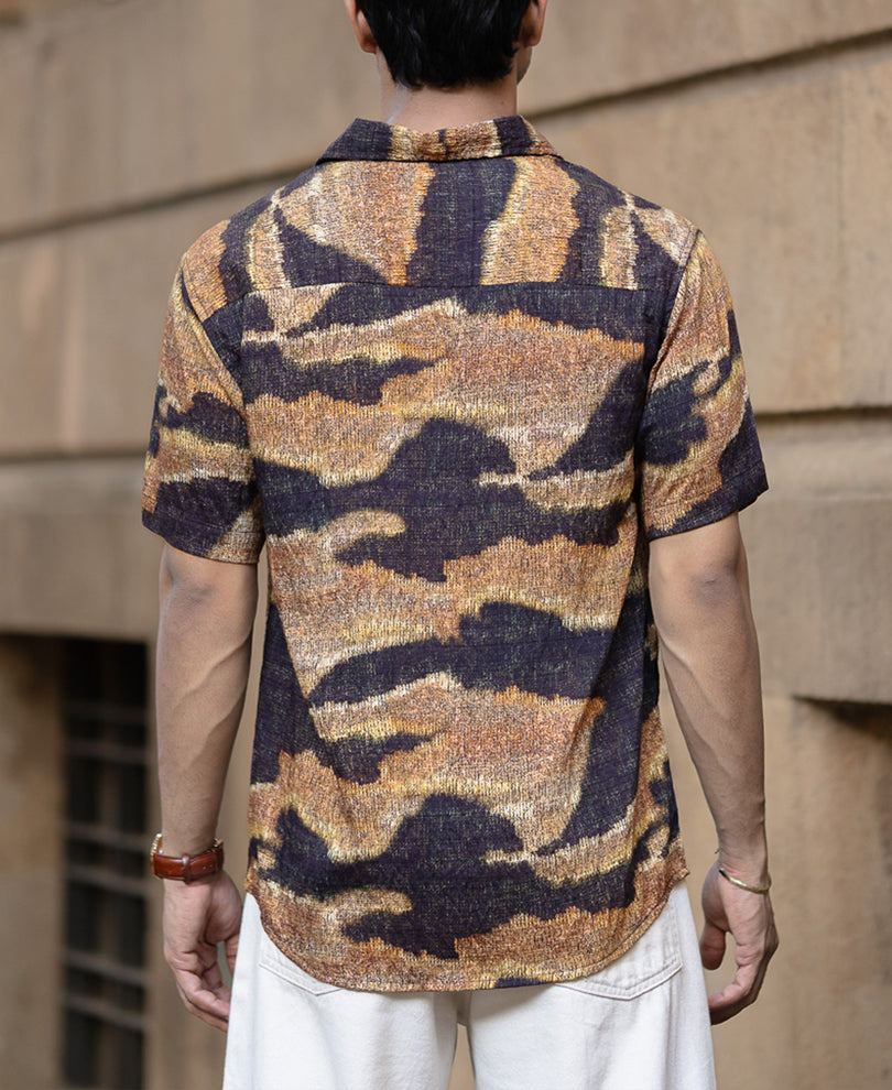 Multicolour Abstract Print Half Sleeves Shirt.