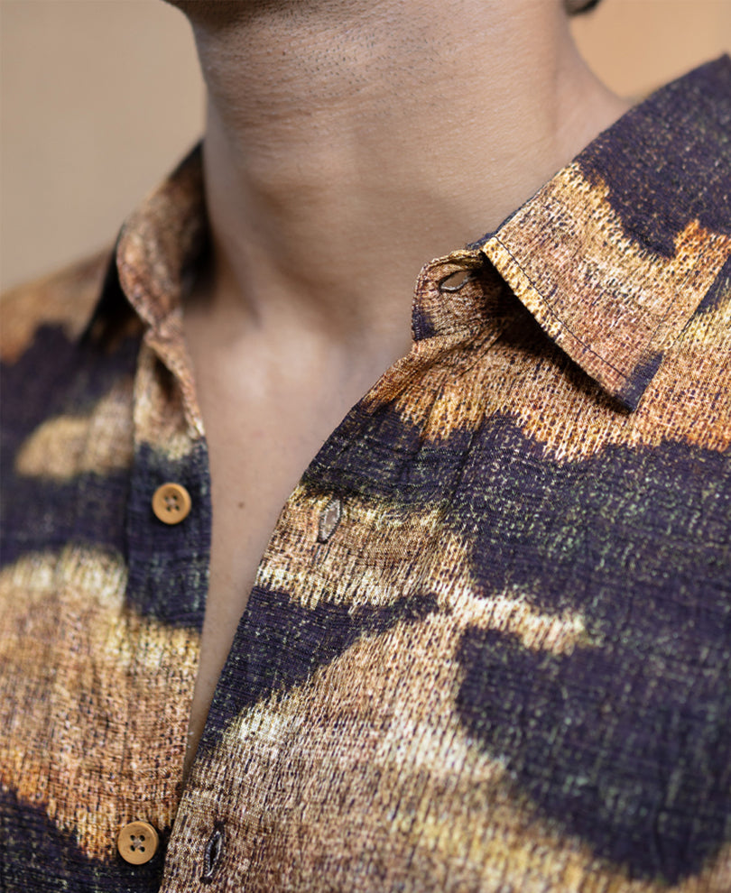 Multicolour Abstract Print Half Sleeves Shirt.