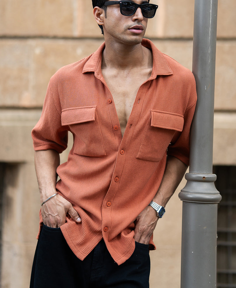 Russet Shirt With Pockets.