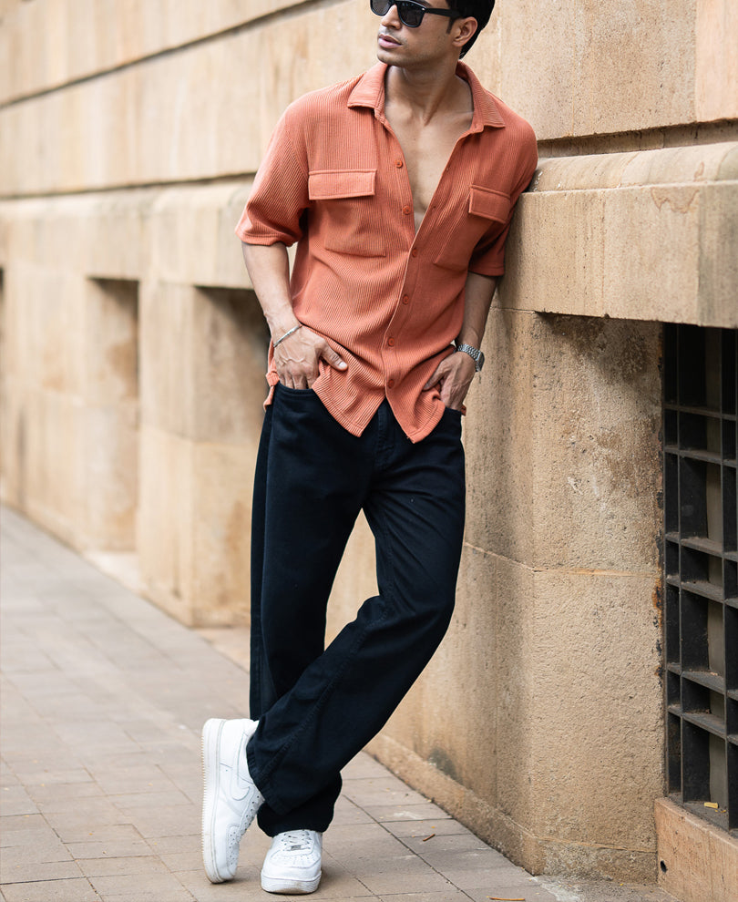 Russet Shirt With Pockets.