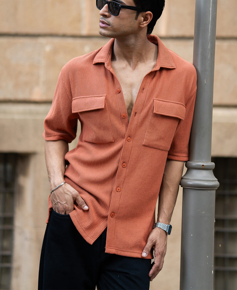 Russet Shirt With Pockets.