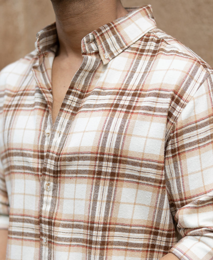 Beige Checks Shirt.