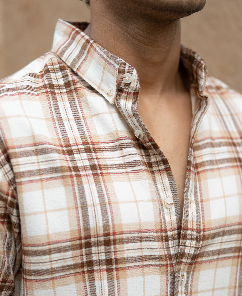 Beige Checks Shirt.
