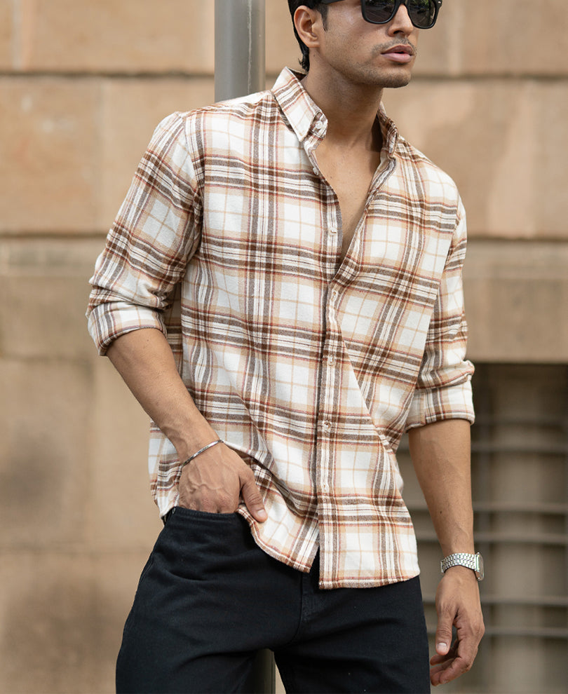 Beige Checks Shirt.