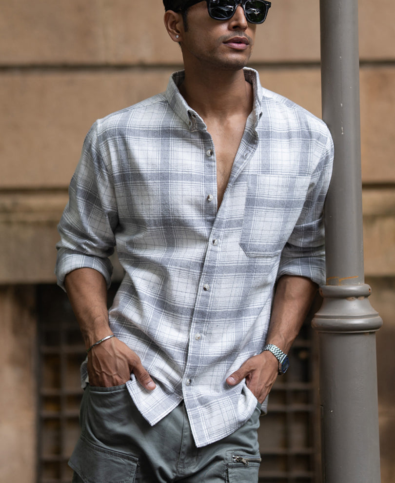 Light Grey Checks Shirt.