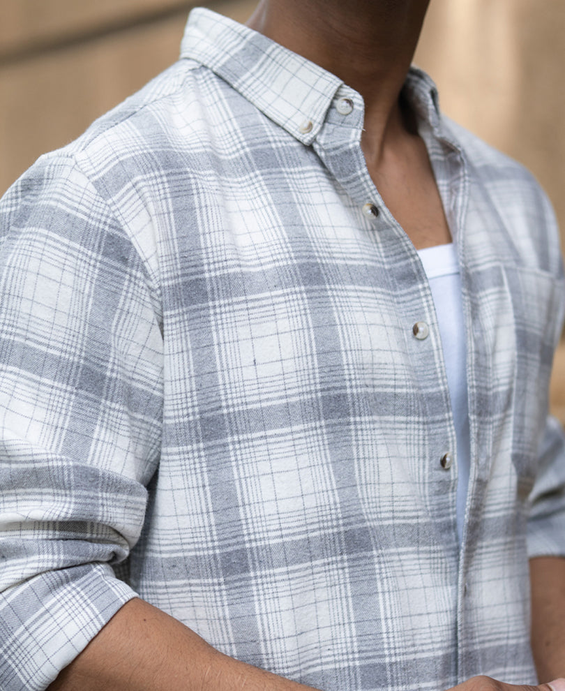 Light Grey Checks Shirt.