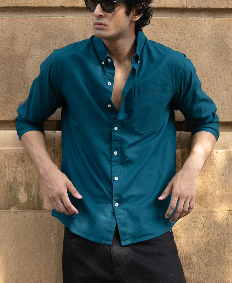 Teal Lightweight Oxford Shirt.