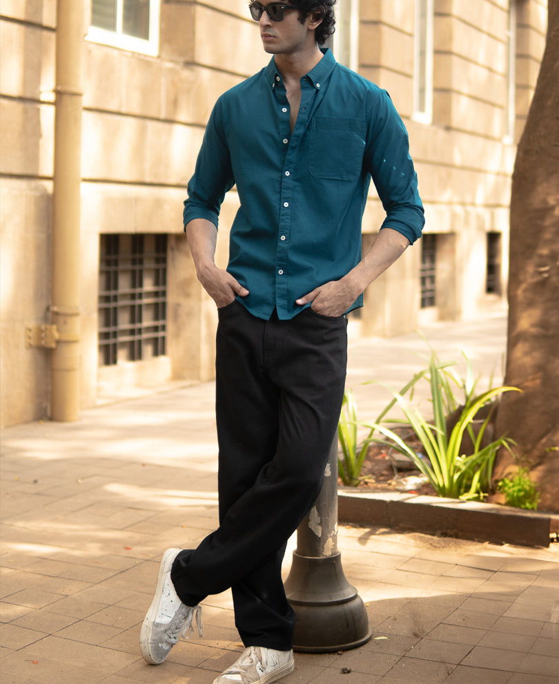 Teal Lightweight Oxford Shirt.
