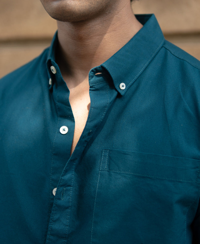 Teal Lightweight Oxford Shirt.