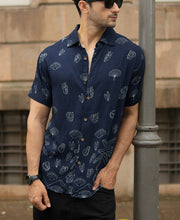 Blue Flowy Printed Shirt.