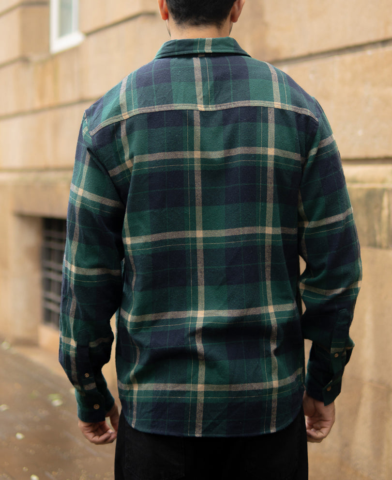 Green Button Down Checks Shirt.