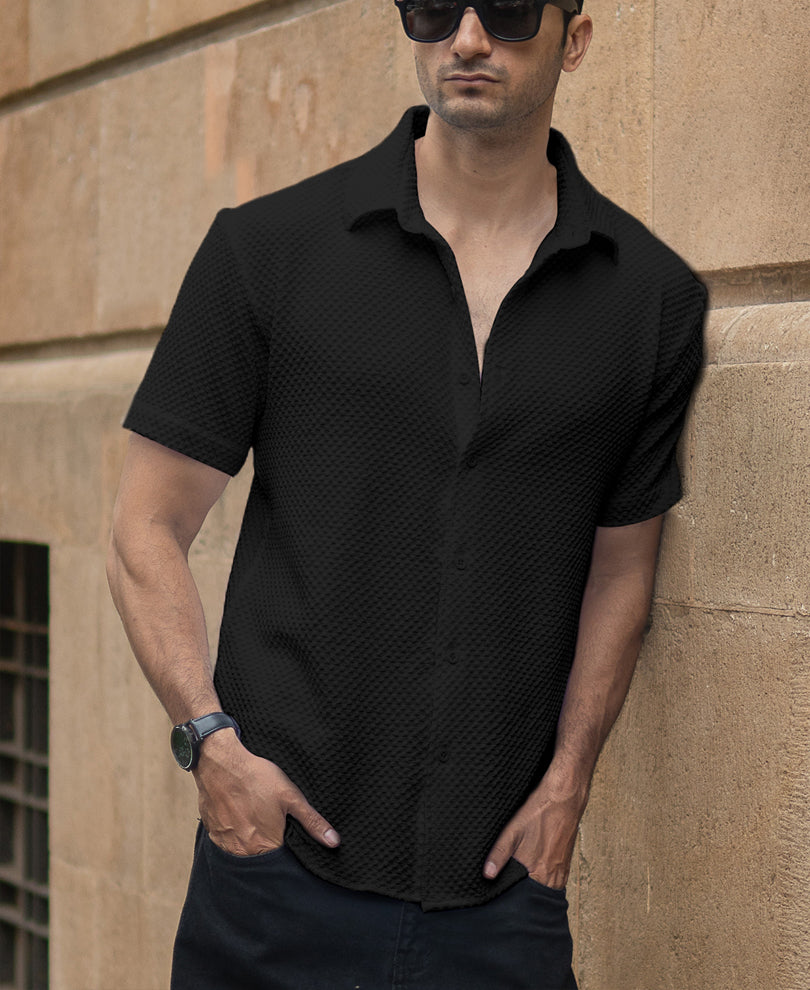 Black Structured Shirt.