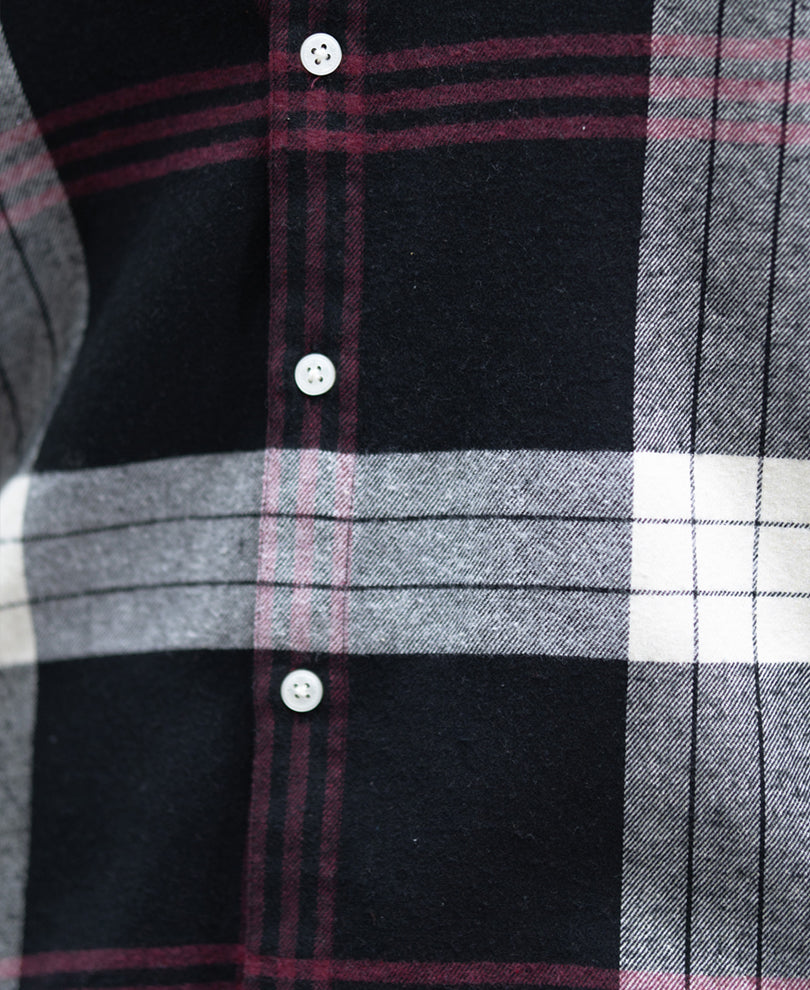 Black Checks Button Down Shirt.