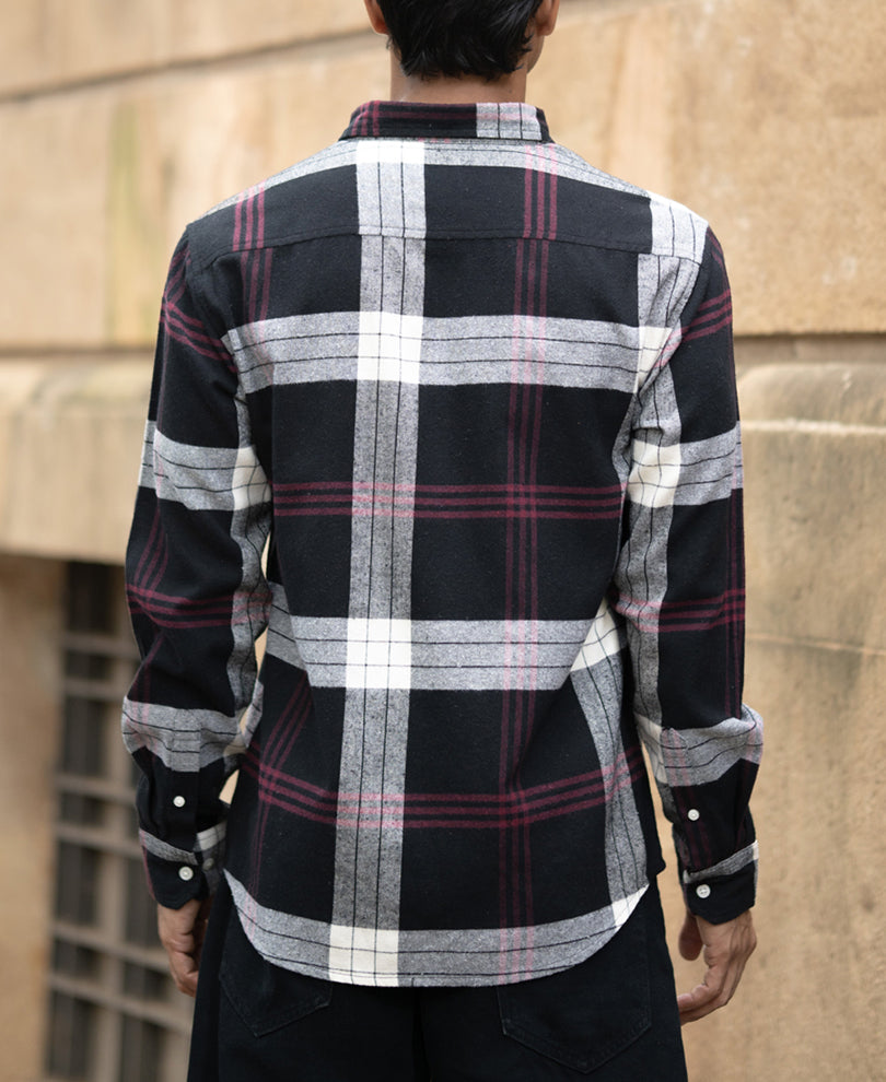 Black Checks Button Down Shirt.