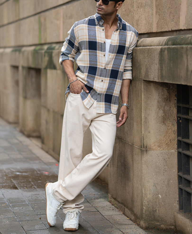 Multicolor Structured Checks Shirt.