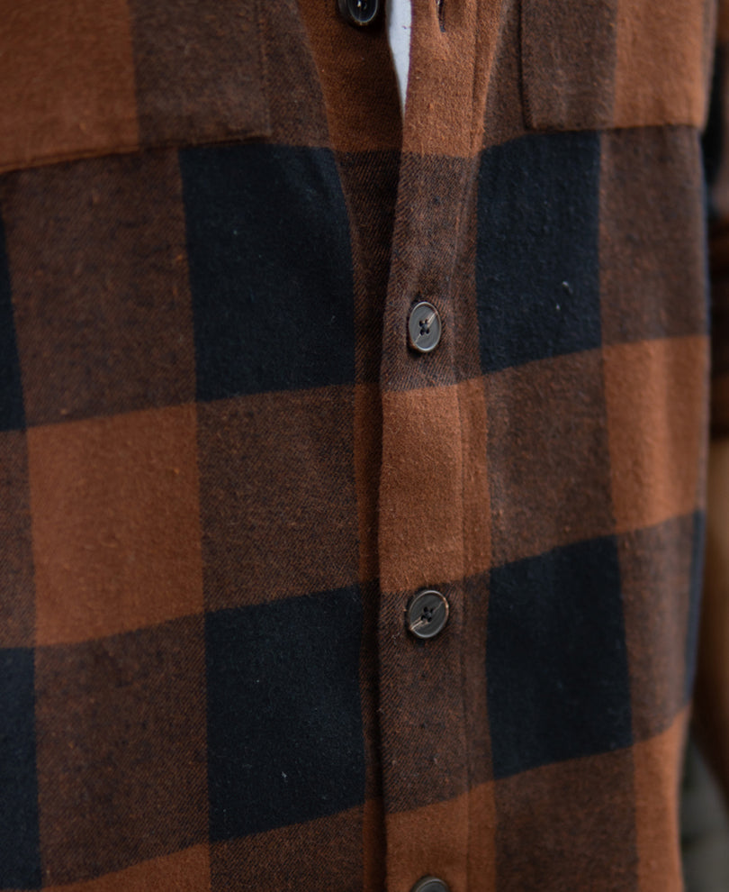Brown And Black Checks Shirt.