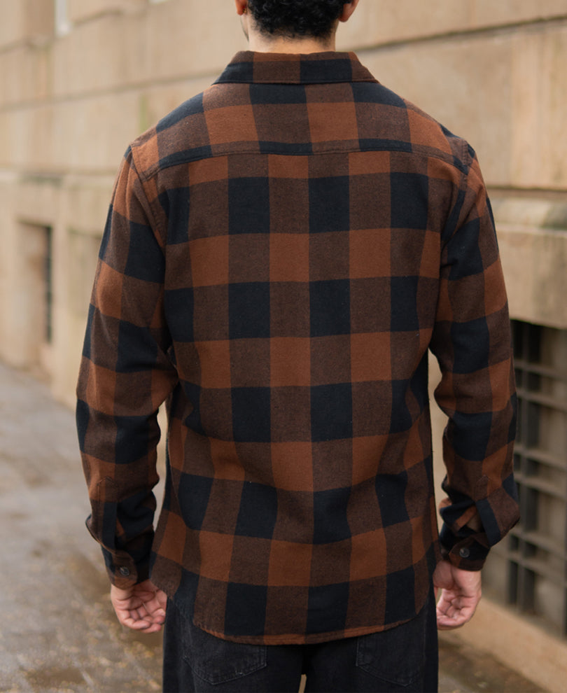 Brown And Black Checks Shirt.