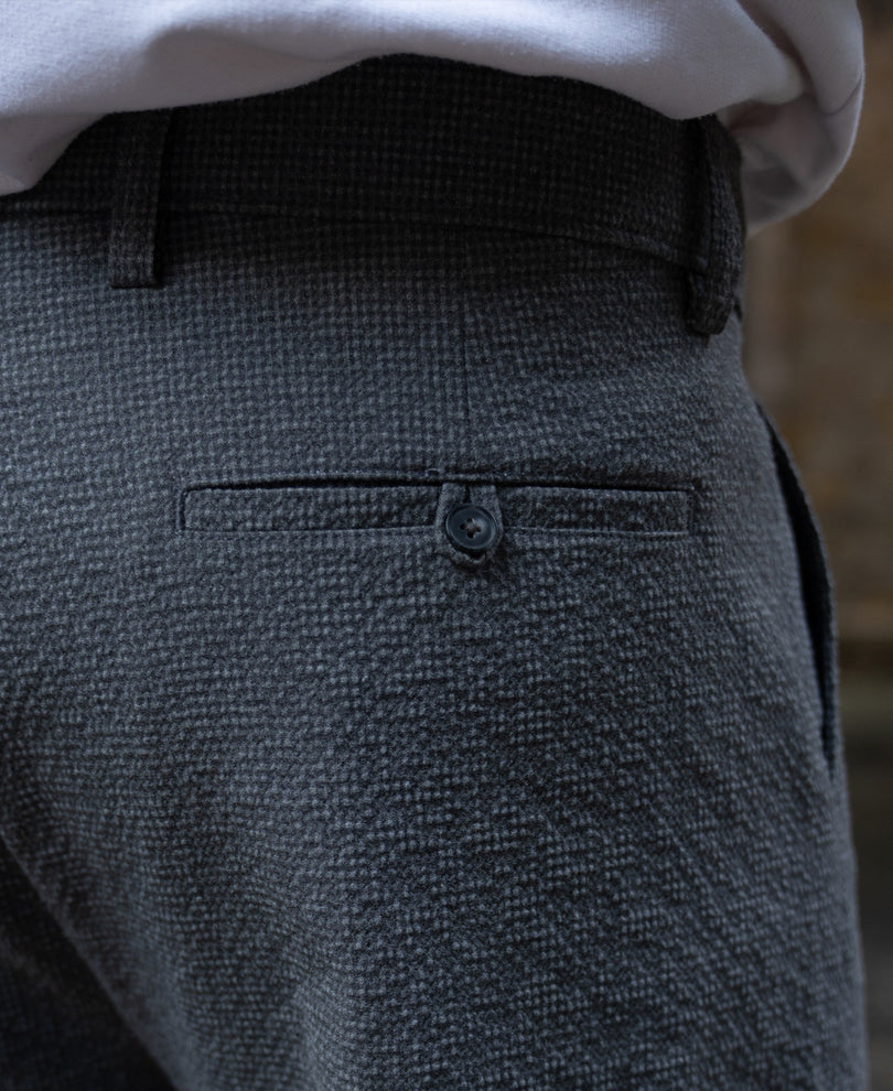 Grey Structured Pleated Trouser.